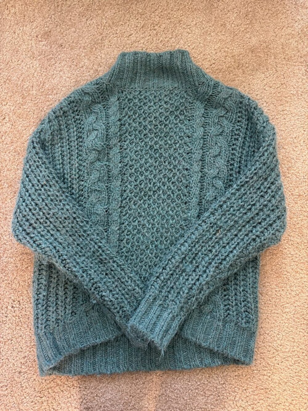 NWOT super soft/warm teal sweater (XS oversized, would fit up to M)